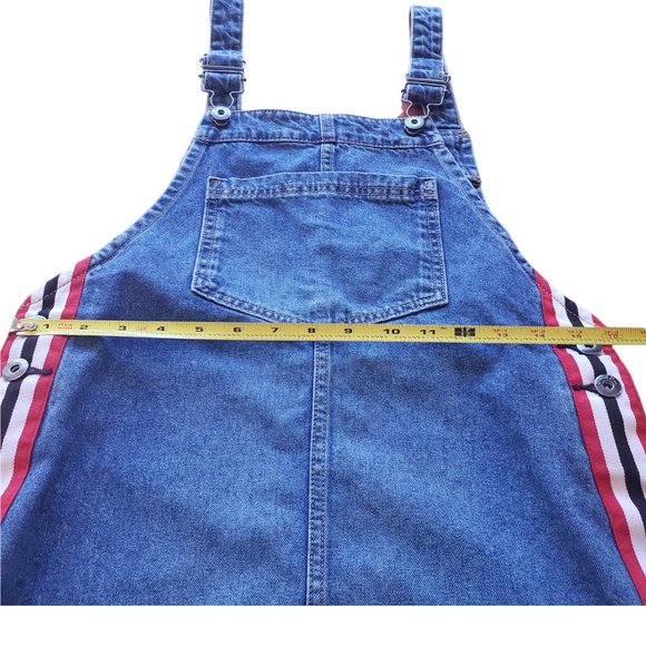 H&M Divided A-line Denim Jean Side Striped Overalls Romper Dress - Picture 8 of 12